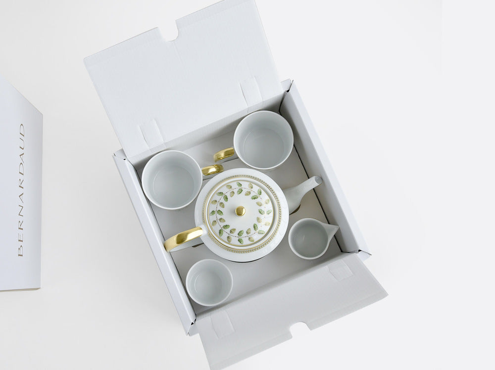 Constance Gift Set of 1 Teapot, 2 Mugs, 1 Sugar Bowl, 1 Creamer by Bernardaud 3