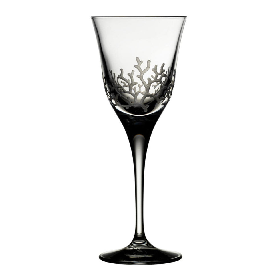 Coral Clear White Wine Glass by Varga Crystal