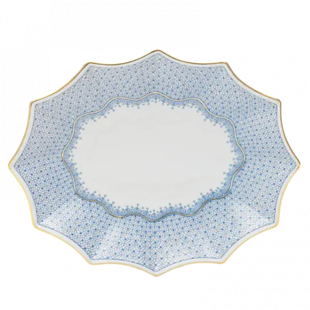 Cornflower Lace 12 Sided Tray by Mottahedeh