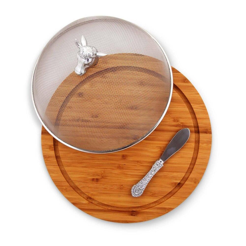 Cow Head 3 Piece Picnic Cheese Board / Spreader by Arthur Court Designs 1