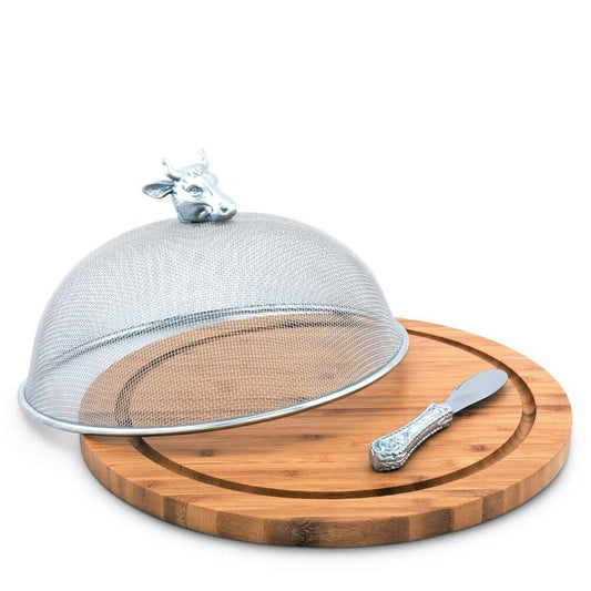 Cow Head 3 Piece Picnic Cheese Board / Spreader by Arthur Court Designs