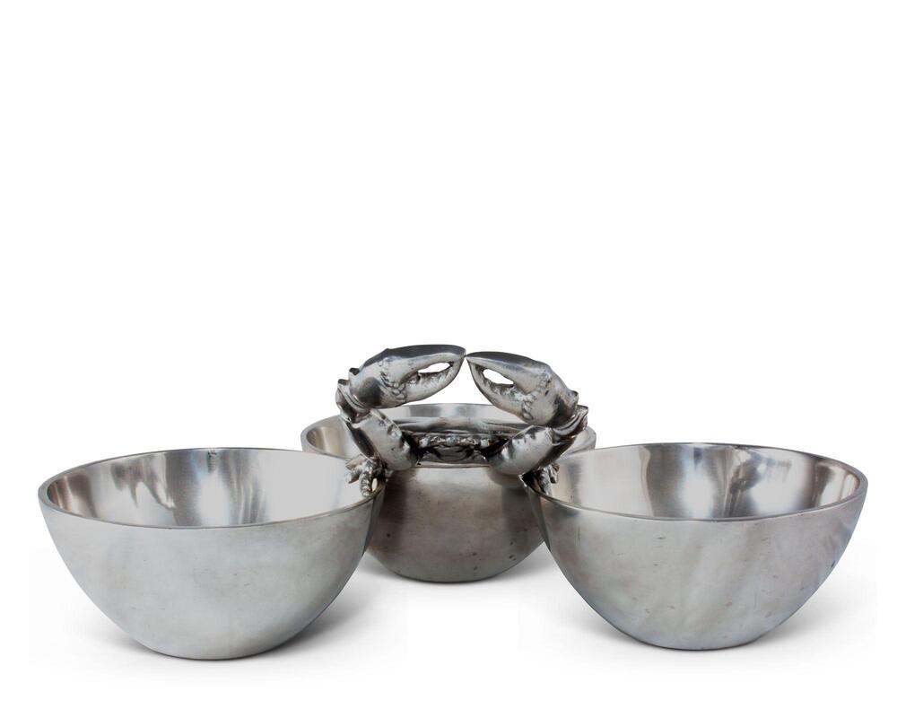 Crab 3-Bowl Bowl by Arthur Court Designs 1