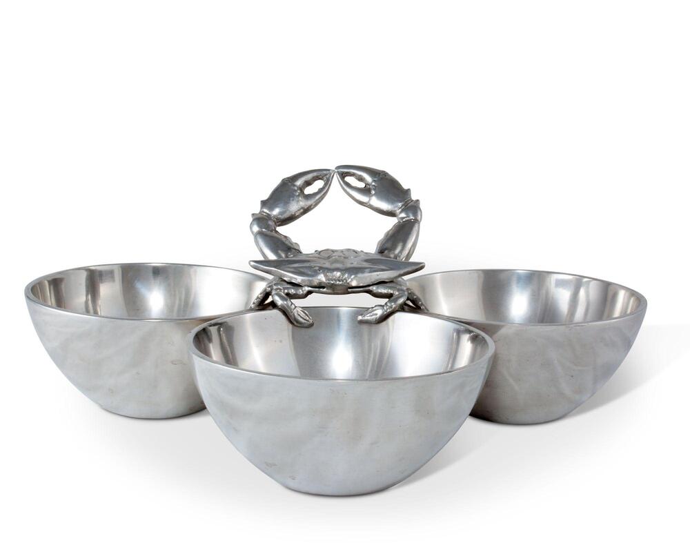 Crab 3-Bowl Bowl by Arthur Court Designs 2