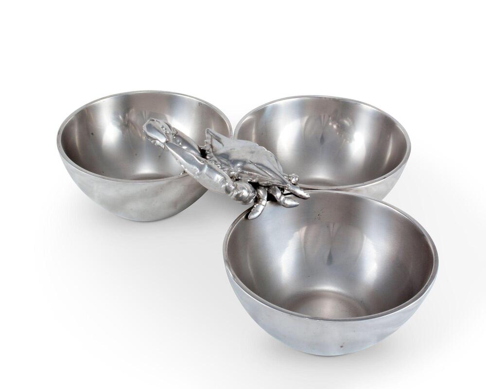 Crab 3-Bowl Bowl by Arthur Court Designs 5