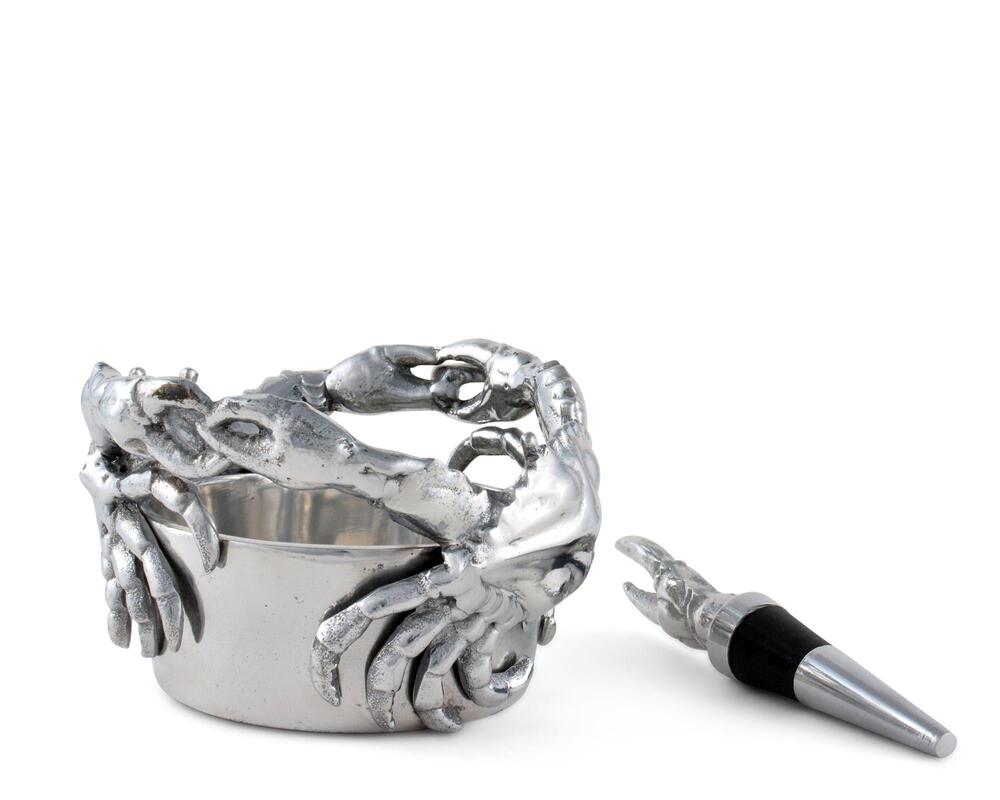 Crab Wine Caddy and Stopper Set by Arthur Court Designs 2