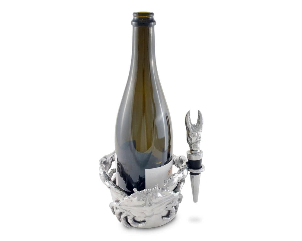 Crab Wine Caddy and Stopper Set by Arthur Court Designs 3