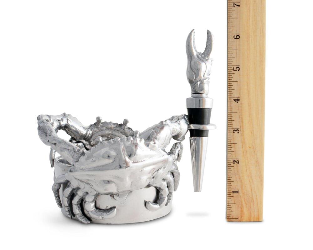 Crab Wine Caddy and Stopper Set by Arthur Court Designs 4