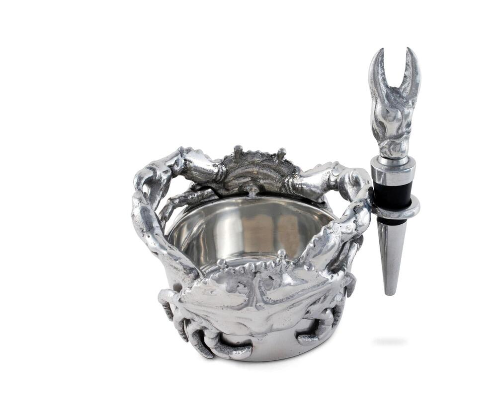 Crab Wine Caddy and Stopper Set by Arthur Court Designs 5