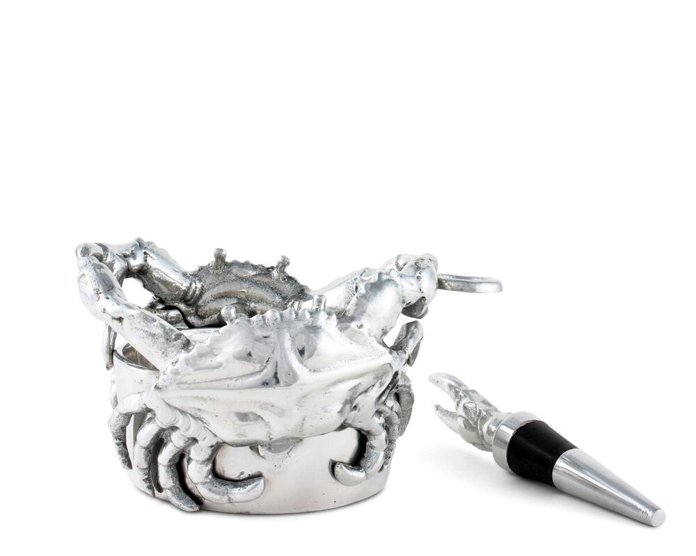 Crab Wine Caddy and Stopper Set by Arthur Court Designs 6