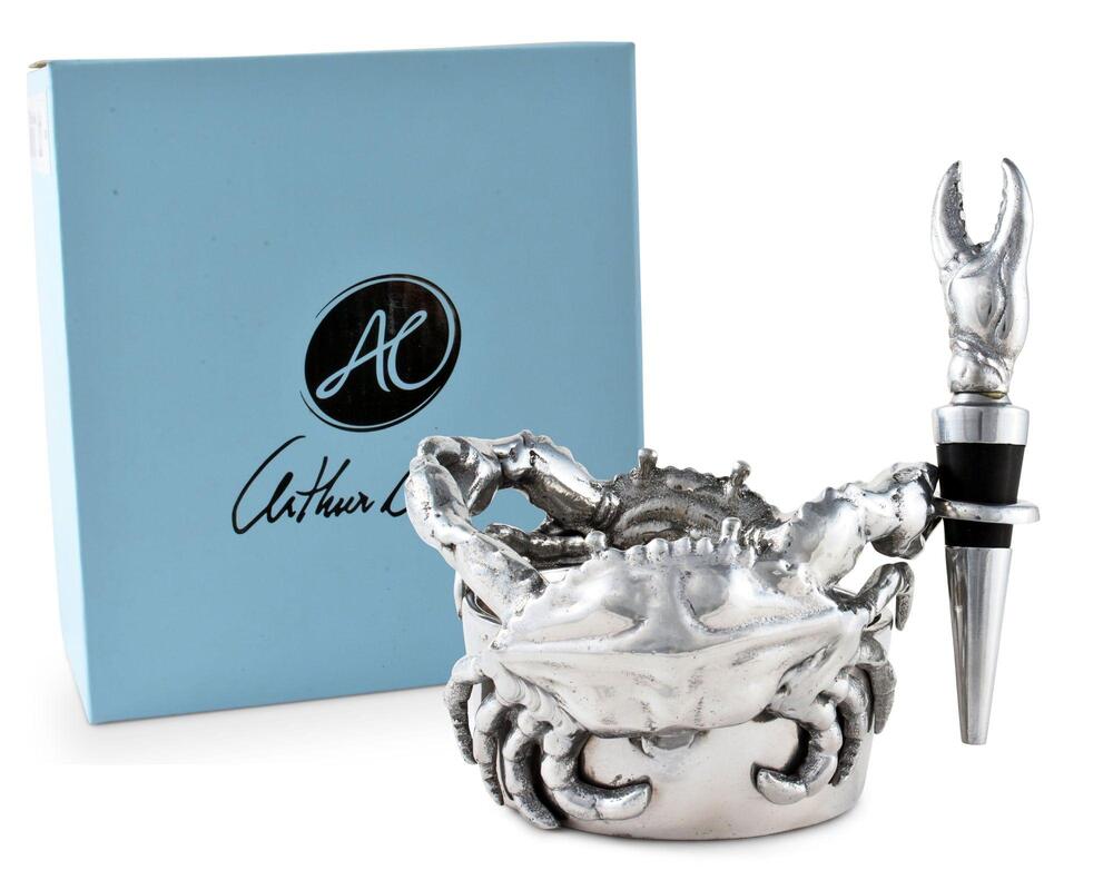 Crab Wine Caddy and Stopper Set by Arthur Court Designs 7