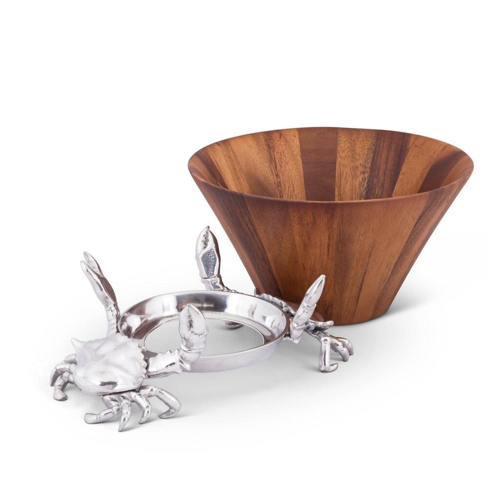 Crab Wood Tall Salad Bowl by Arthur Court Designs 1