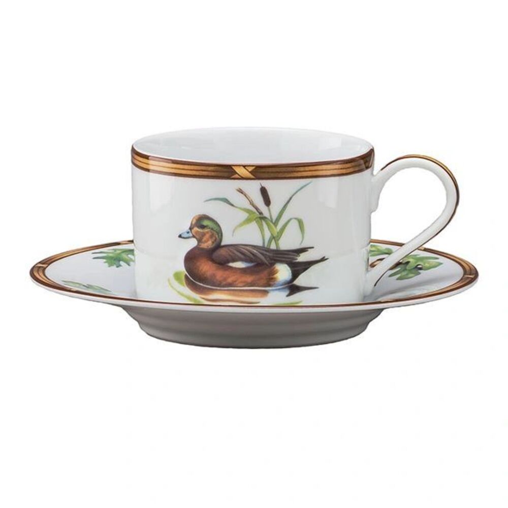 Cup & Saucer American Widgeon Game Birds by Julie Wear