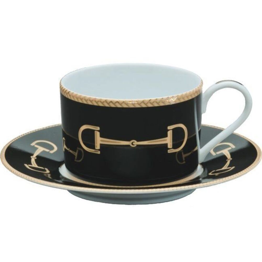 Cup & Saucer Cheval Black by Julie Wear