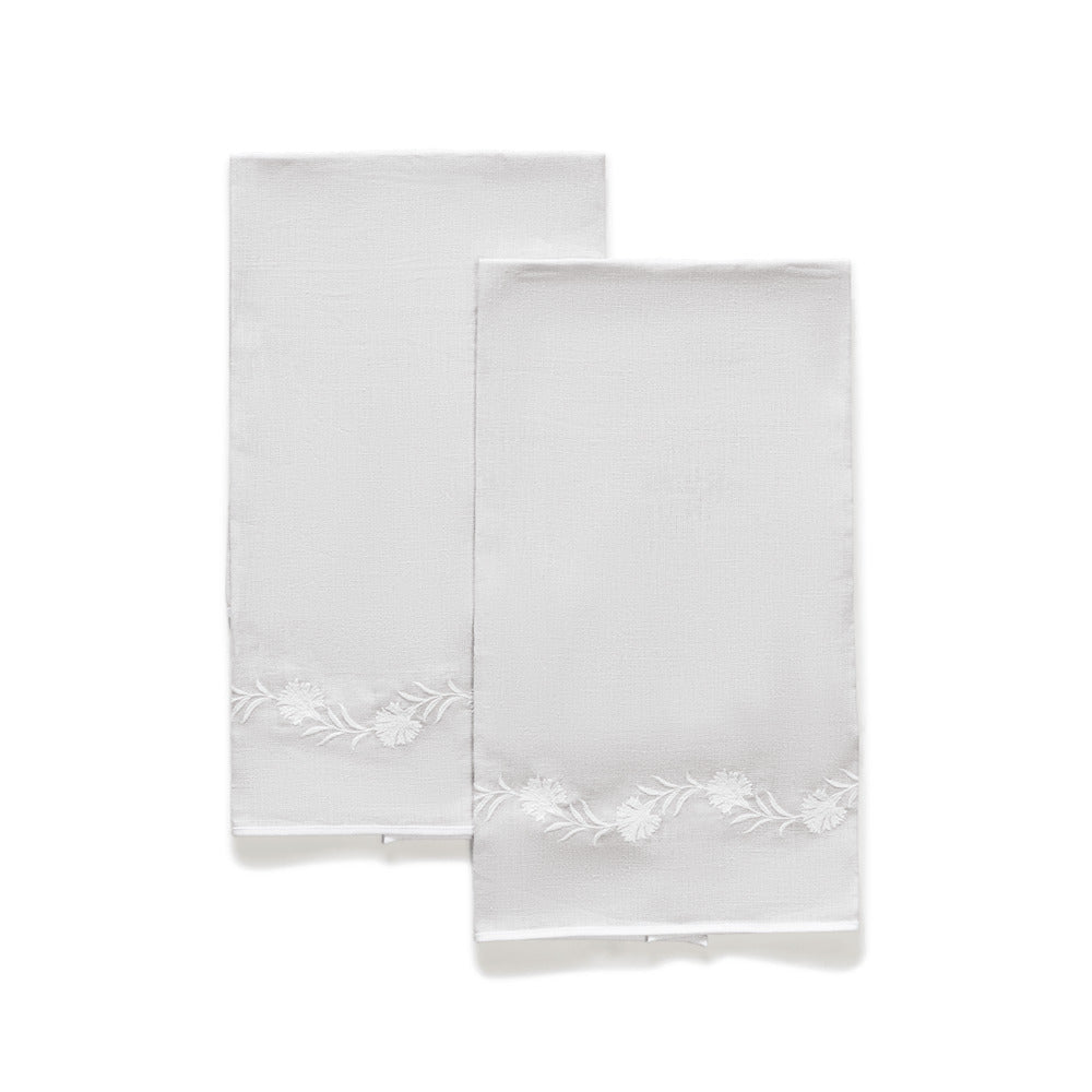Daphne Guest Towels set of 2 Quartz & White