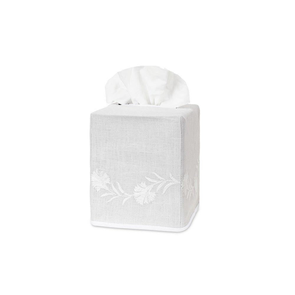 Daphne Tissue Box Cover Quartz & White