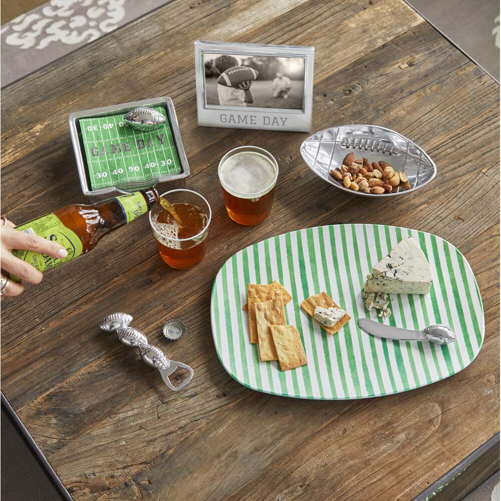Dark Green Simple Stripes Platter by Mariposa Additional Image 1