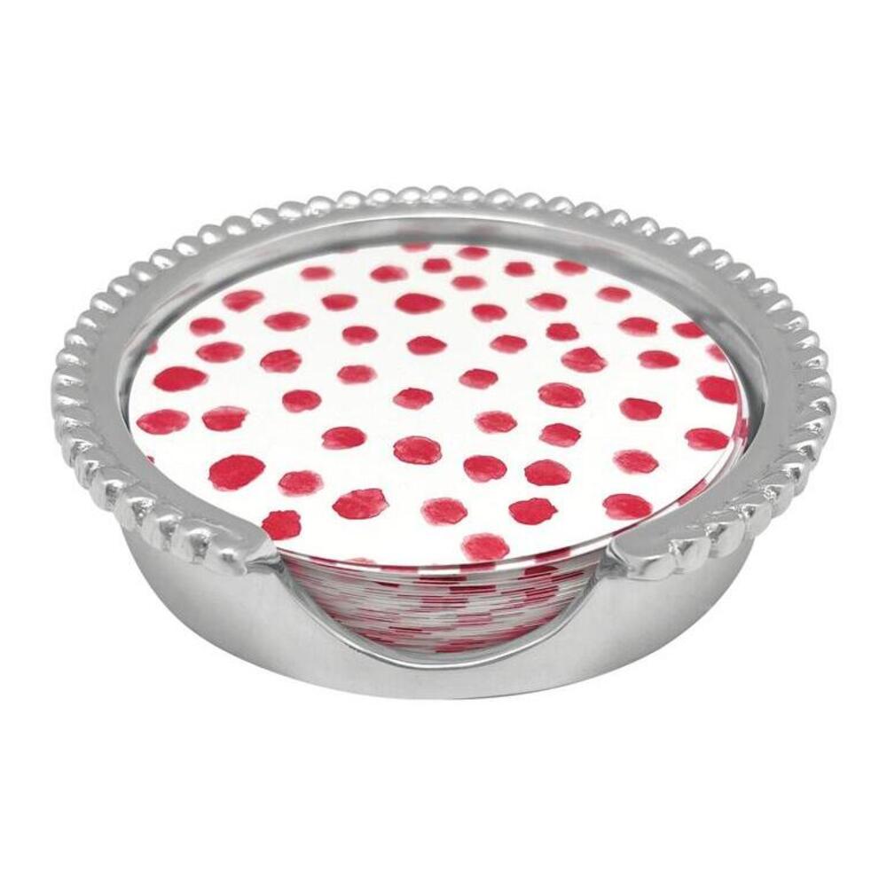 Dotty and Stripe Beaded Coaster Set by Mariposa