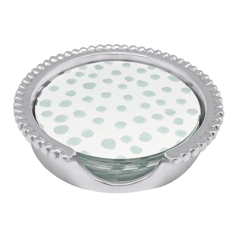 Dotty and Stripe Beaded Coaster Set by Mariposa