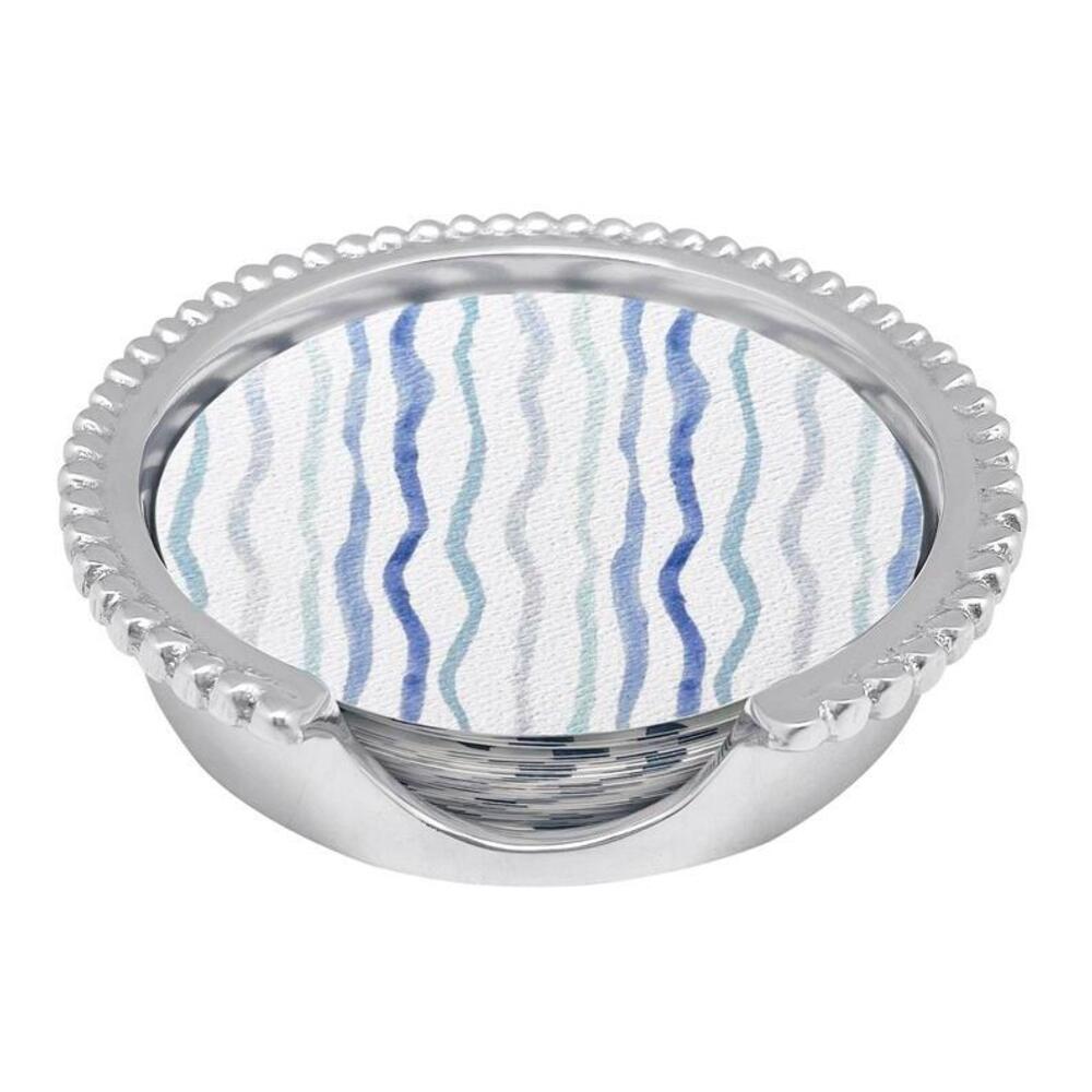 Dotty and Stripe Beaded Coaster Set by Mariposa 1