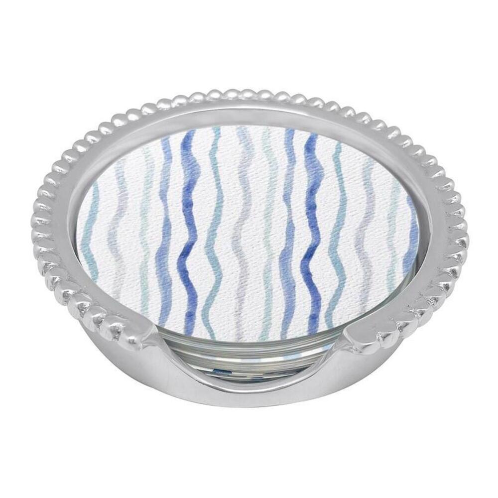 Dotty and Stripe Beaded Coaster Set by Mariposa 5