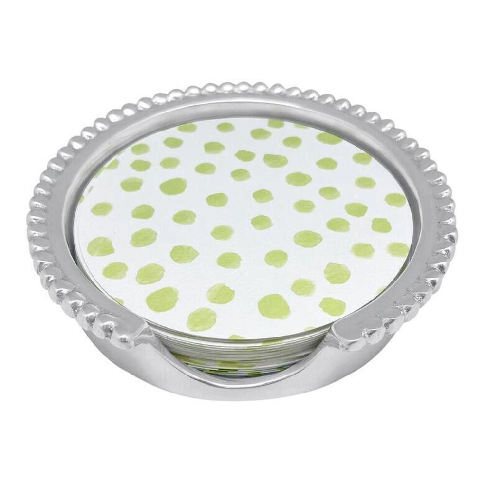 Dotty and Stripe Beaded Coaster Set by Mariposa 7