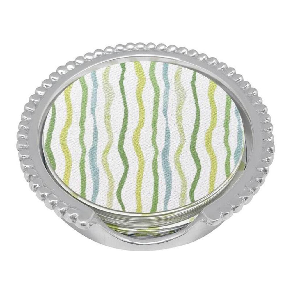 Dotty and Stripe Beaded Coaster Set by Mariposa 8