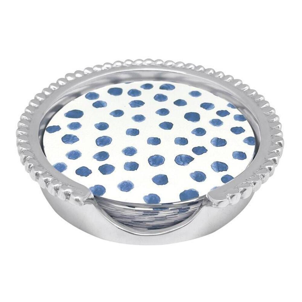 Dotty and Stripe Beaded Coaster Set by Mariposa