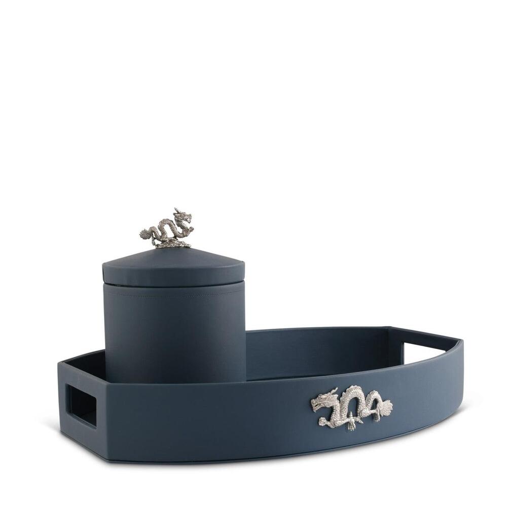 Dragon Vegan Leather Parlor Tray by Vagabond House 4