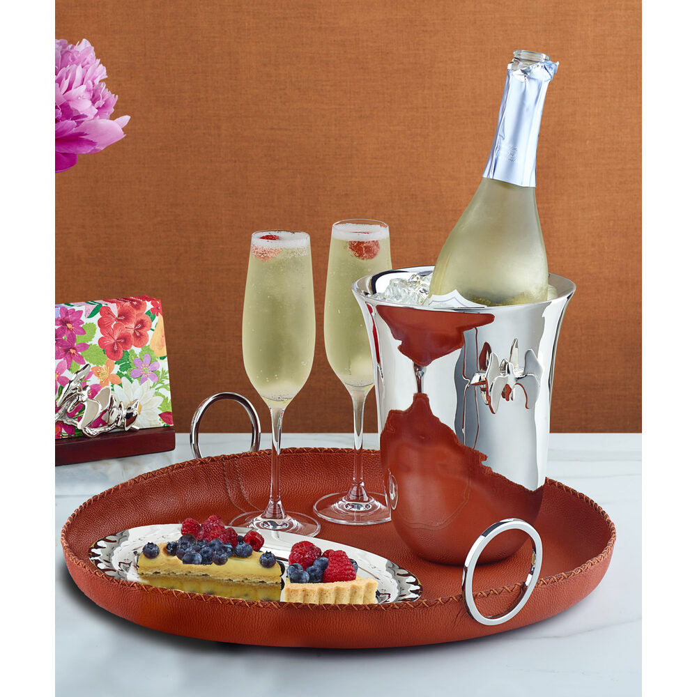 Durango Leather Round Tray by Mary Jurek Design Additional Image -5