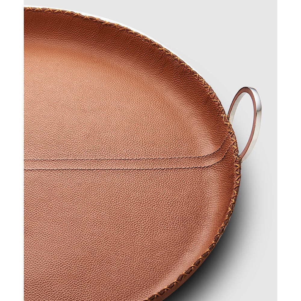 Durango Leather Round Tray by Mary Jurek Design Additional Image -1