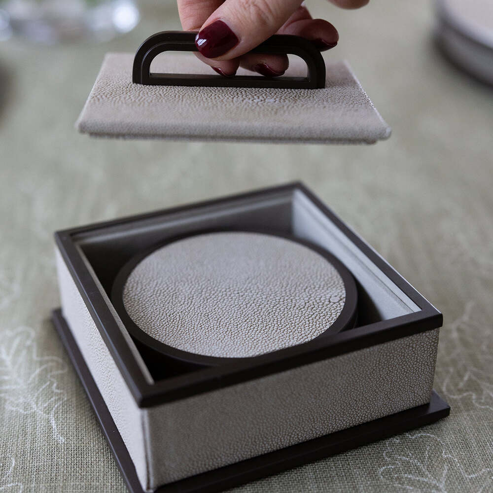Ecru Coasters - Set of 4 by Addison Ross Additional Image-4
