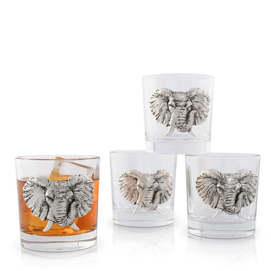Elephant Bar Glass Set of 4 by Arthur Court Designs