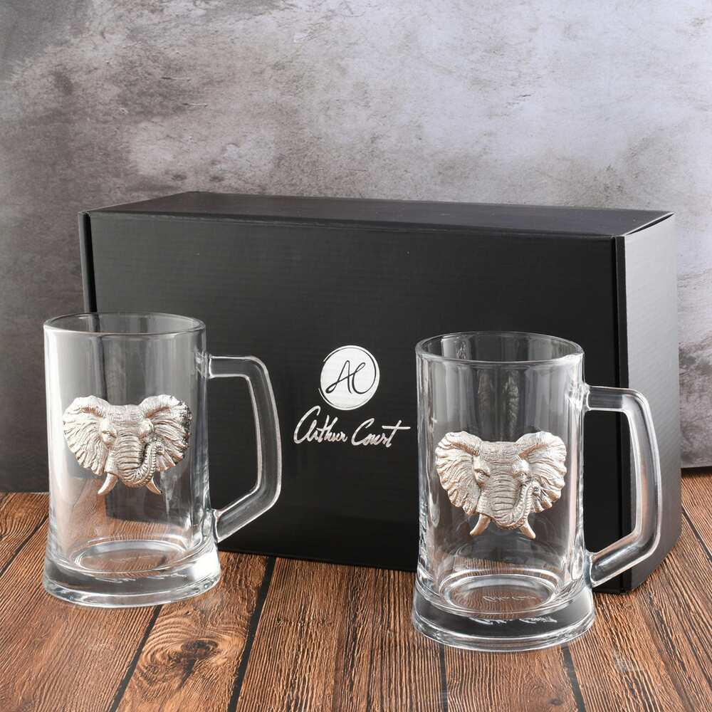 Elephant Beer Mugs - Set of 2 by Arthur Court Designs 1
