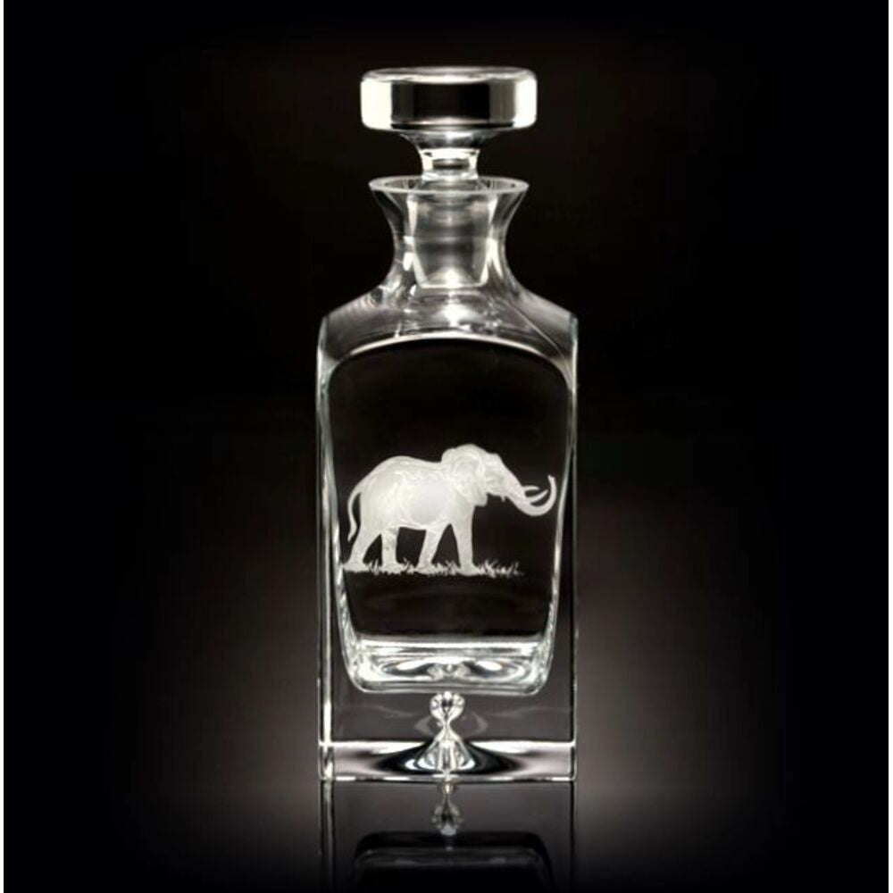 Elephant Square Decanter Safari by Julie Wear