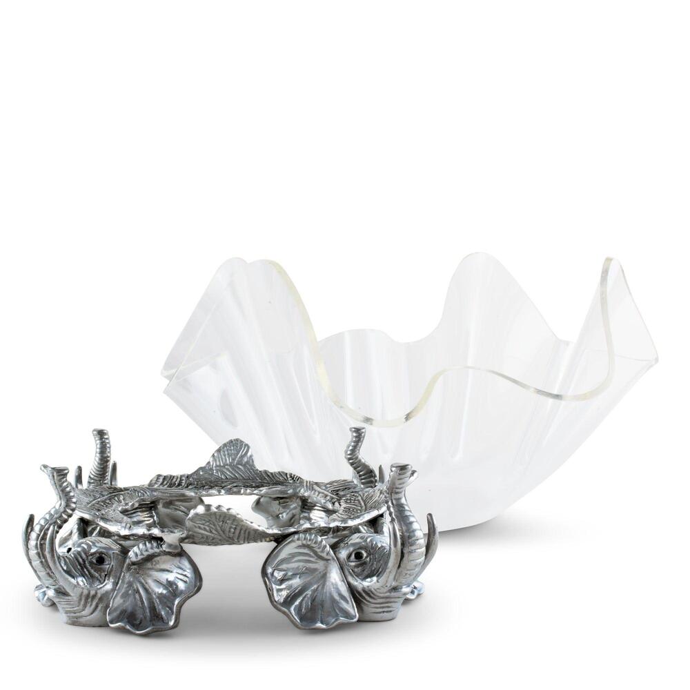 Elephant Stand Acrylic 14" Bowl by Arthur Court Designs 1