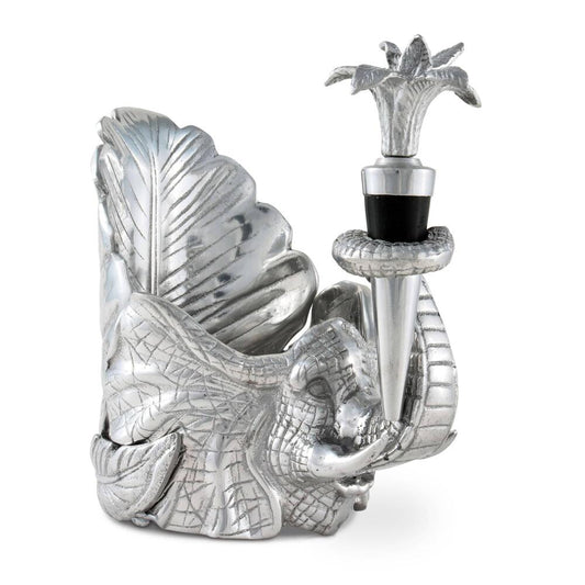Elephant Wine Coaster and Stopper Set by Arthur Court Designs