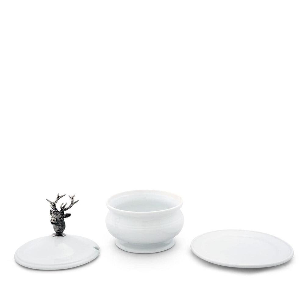 Elk Bust Porcelain Lidded Bowl by Vagabond House 2