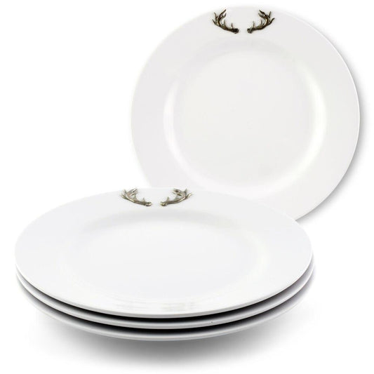 Elk / Deer Antlers Melamine Lunch Plates - Set of 4 by Arthur Court Designs