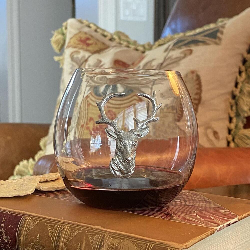 Elk / Deer Stemless Wine Glass by Vagabond House 4