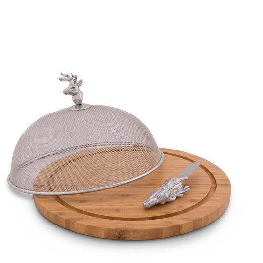 Elk Head 3 Piece Picnic Cheese Board / Spreader by Arthur Court Designs