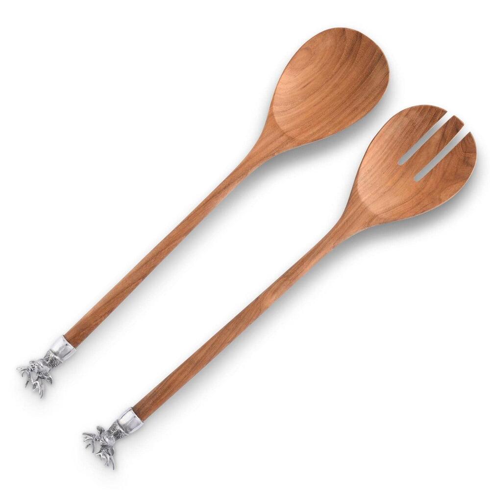 Elk Head Wood Salad Servers by Vagabond House 2