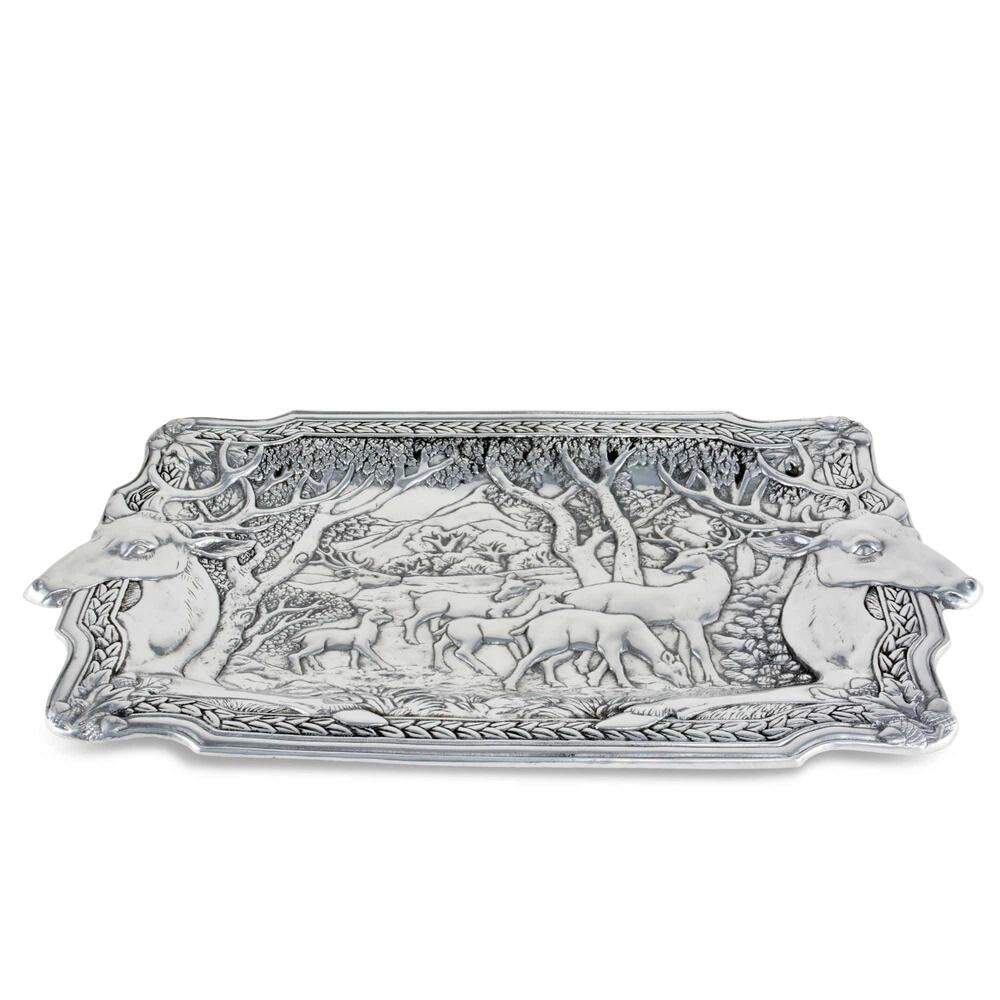 Elk Herd 25.5 "L Oblong Tray by Arthur Court Designs 1
