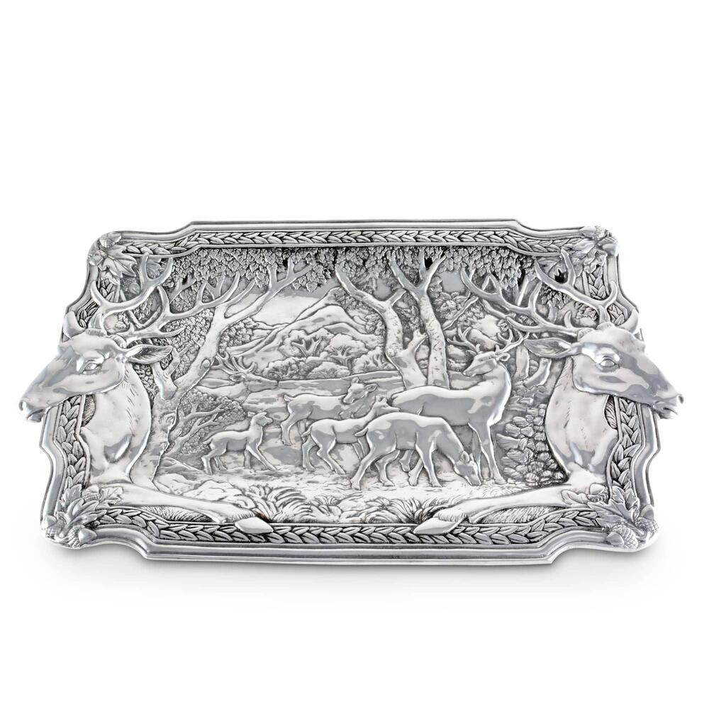 Elk Herd 25.5 "L Oblong Tray by Arthur Court Designs 3