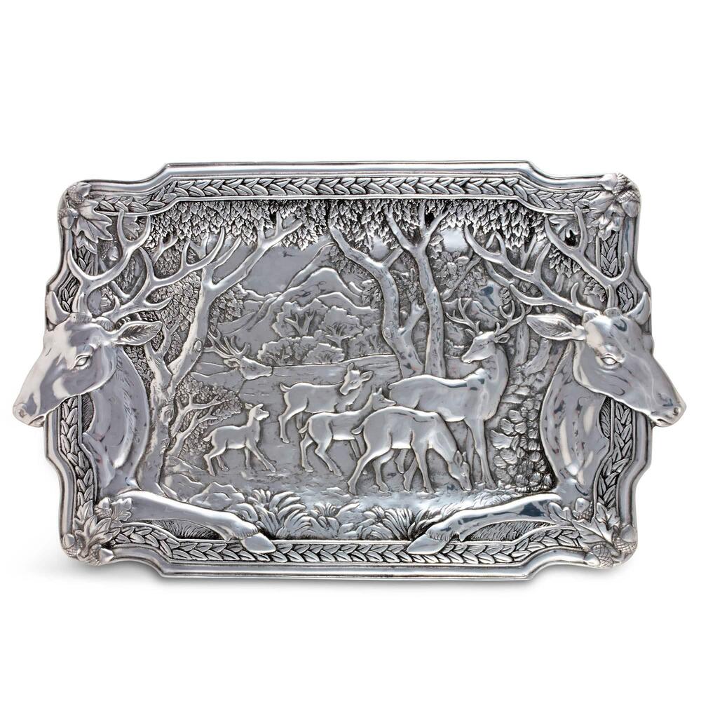 Elk Herd 25.5 "L Oblong Tray by Arthur Court Designs