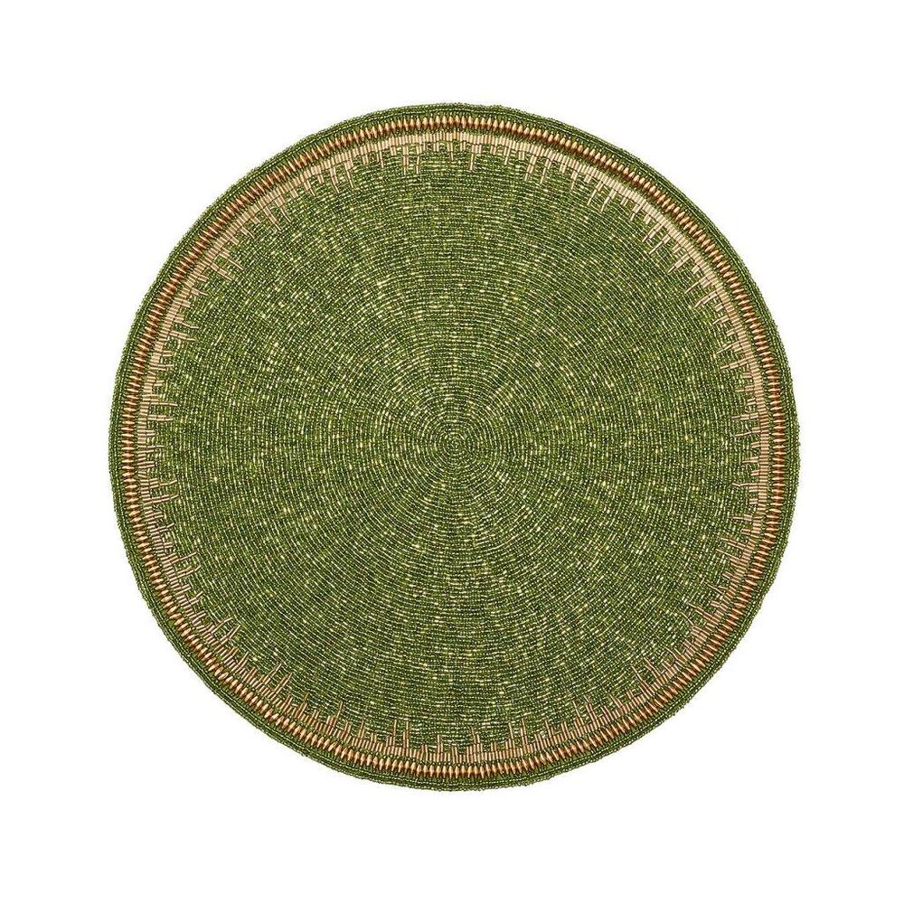 Enamor Placemat in Green & Gold - Set of 4 by Kim Seybert