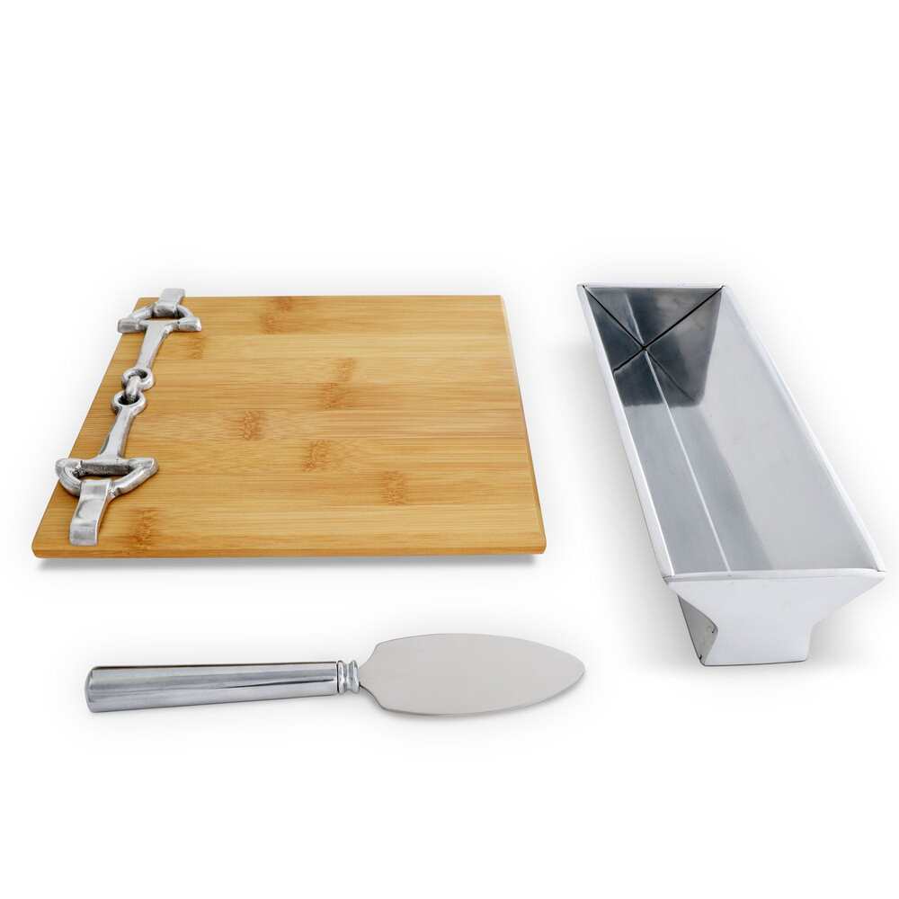 Equestrian Bamboo Cheese Set by Arthur Court Designs Additional Image -1