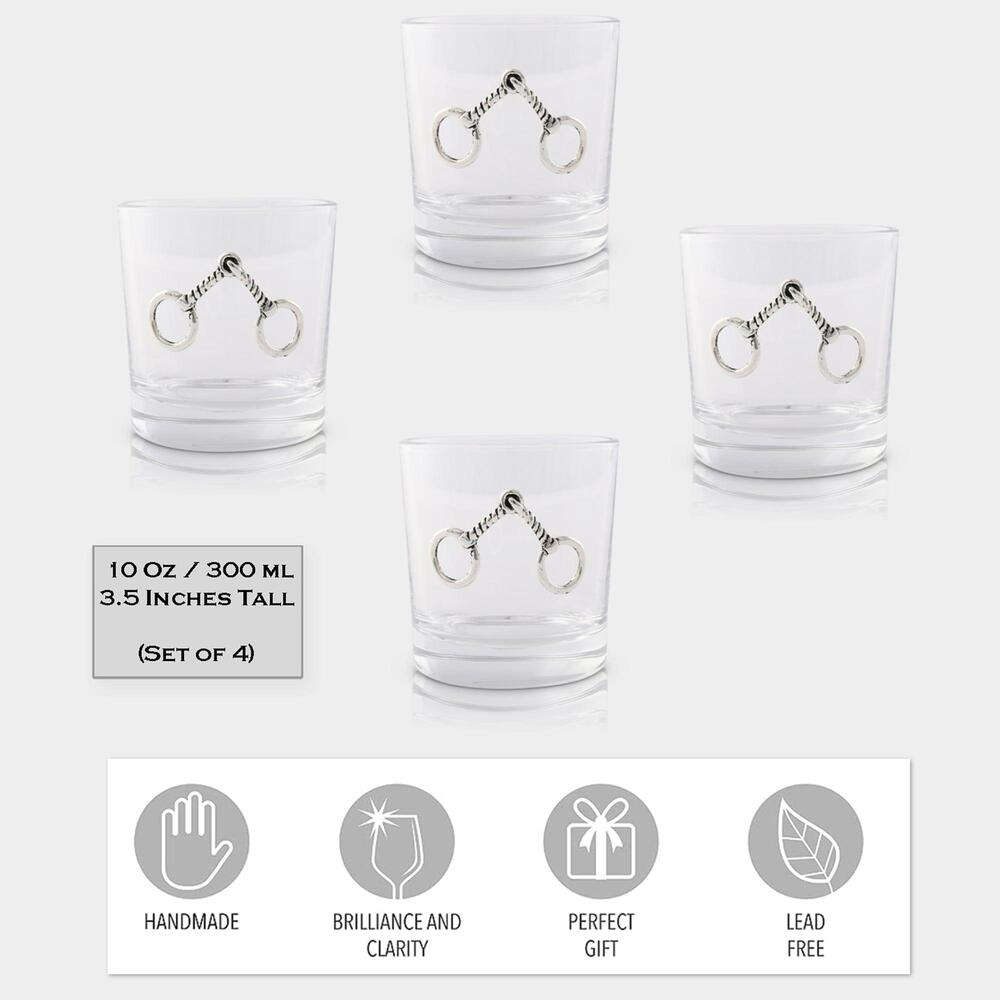 Equestrian Bit Bar Glass Set of 4 by Arthur Court Designs 2