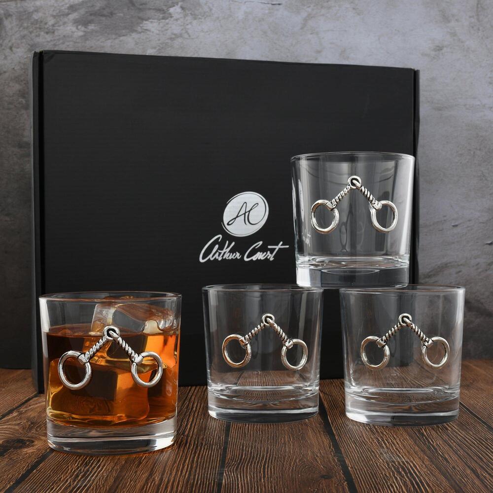Equestrian Bit Bar Glass Set of 4 by Arthur Court Designs 5