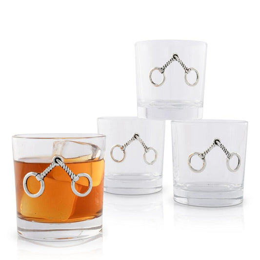 Equestrian Bit Bar Glass Set of 4 by Arthur Court Designs