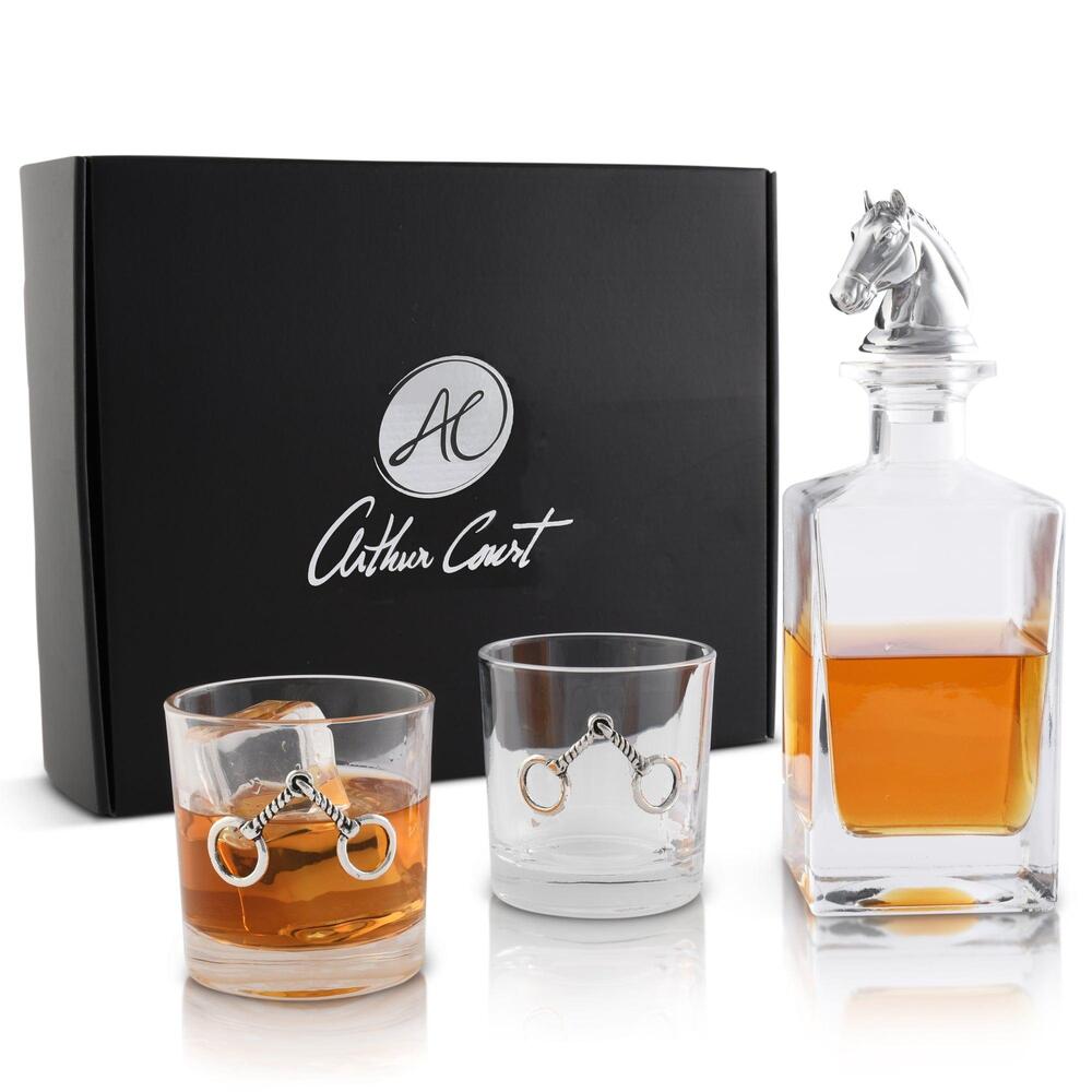 Equestrian Decanter Set with Glass by Arthur Court Designs 5